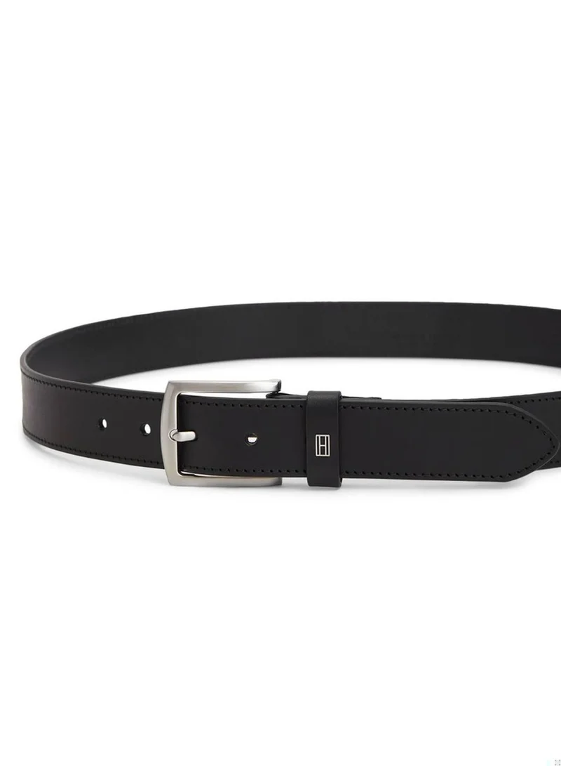 Tommy Hilfiger Black Square Buckle Leather Belt for Men | Best Price UAE