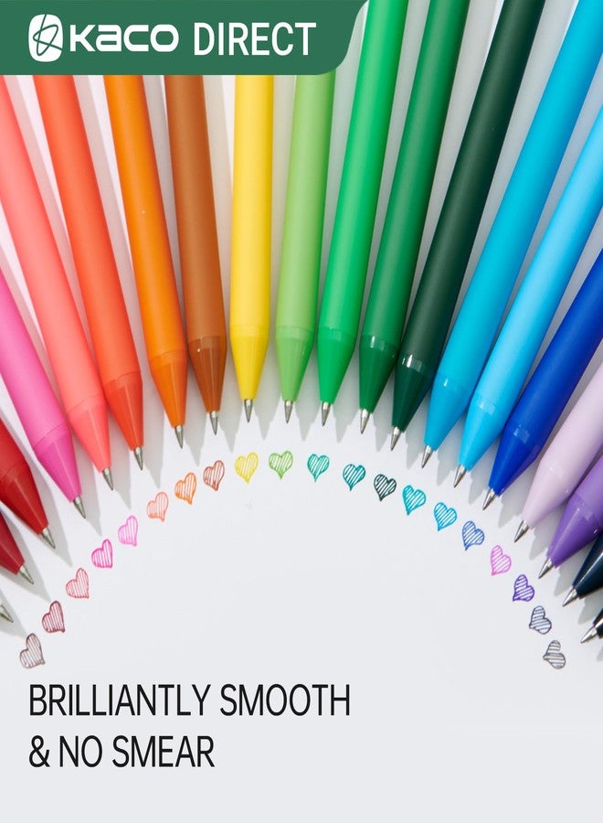 Kaco PURE Gel Pens 20 Pieces 0.7mm Assorted Color Ink Aesthetic Journaling Pens Cute, Retractable, Soft Touch Barrel, Quick Drying - Image 4