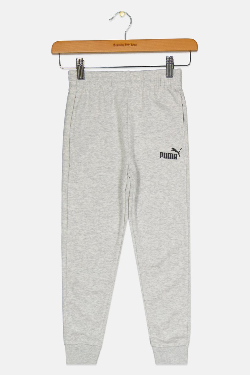 PUMA Kids Boy Brand Logo Outdoor Sweatpants, Grey - Image 1
