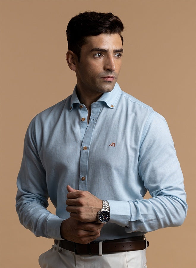 Mannerism The Breezy Linen Sky Blue Shirt with Lightweight - Image 5