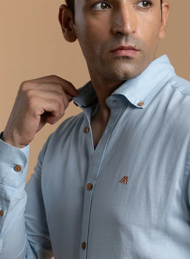 تكلف The Breezy Linen Sky Blue Shirt with Lightweight