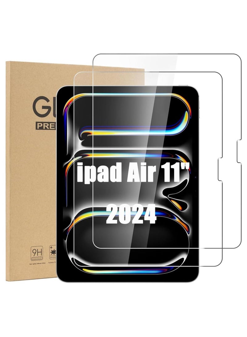 VKL [2 Pack] Screen Protector for iPad air 11 Inch [2024] Tempered Glass [Face ID & Pencil Pro Compatible] [HD Clear] Tempered Glass Screen Protector for iPad air 11'' (2 Pack, ipad air 11'' (2024) - Image 1