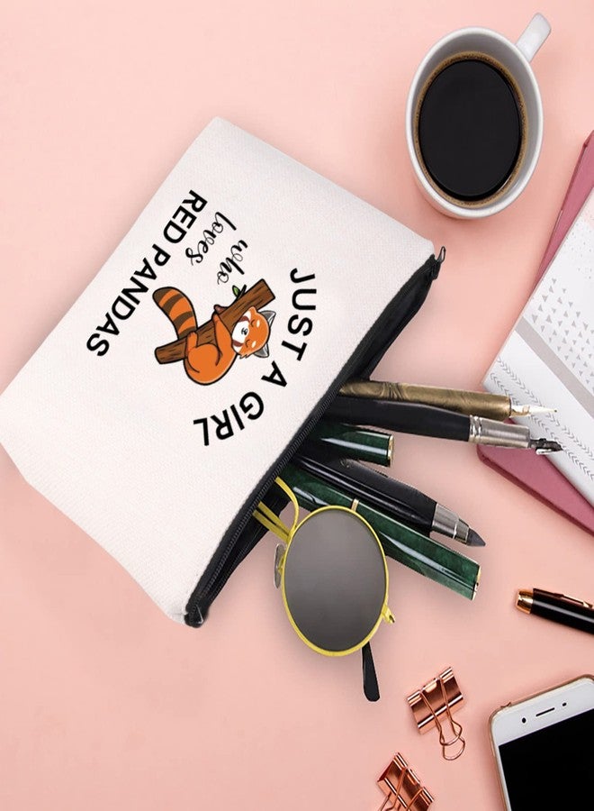 XYANFA Red Panda Makeup Bag Animal Themed Gift Cute Panda Cosmetic Bag Daughter Sister Birthday Zipper Pouch (who loves RED PANDAS) - Image 3