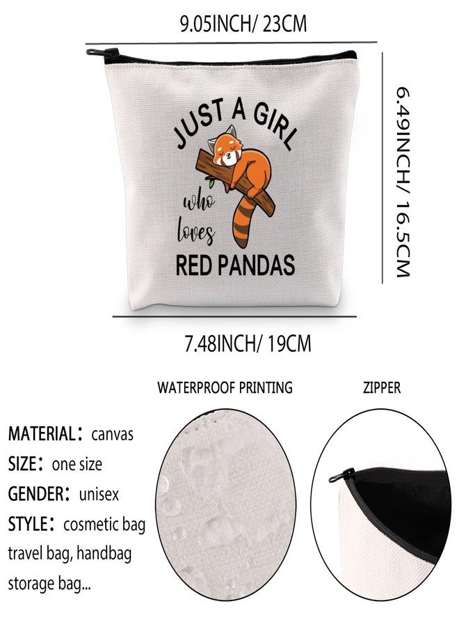 XYANFA Red Panda Makeup Bag Animal Themed Gift Cute Panda Cosmetic Bag Daughter Sister Birthday Zipper Pouch (who loves RED PANDAS) - Image 2