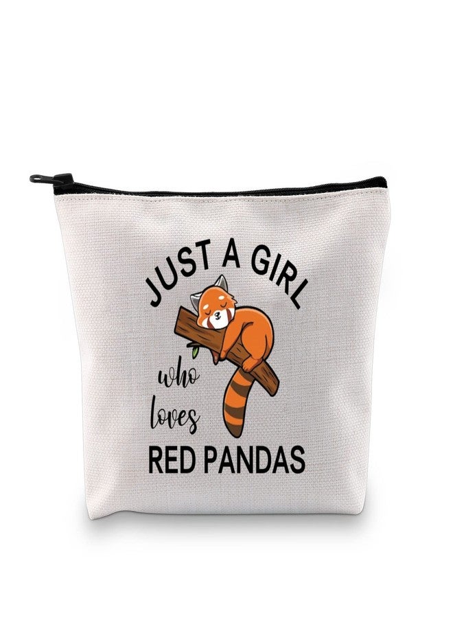 XYANFA Red Panda Makeup Bag Animal Themed Gift Cute Panda Cosmetic Bag Daughter Sister Birthday Zipper Pouch (who loves RED PANDAS) - Image 1