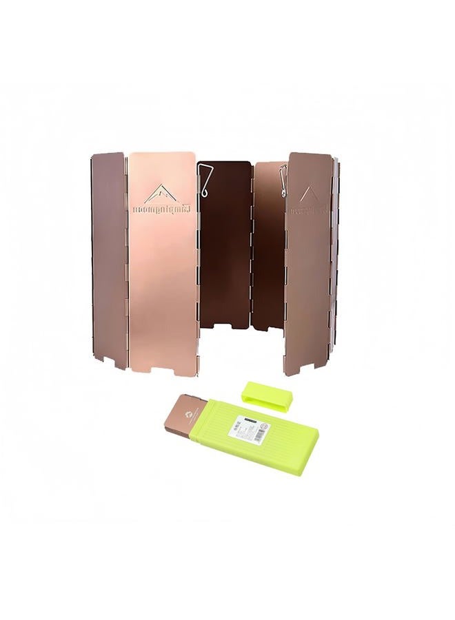 camping moon Campingmoon 10 Plates Foldable Camping Windscreen Folding Camp Stove Windshield with Storage Box - Image 1