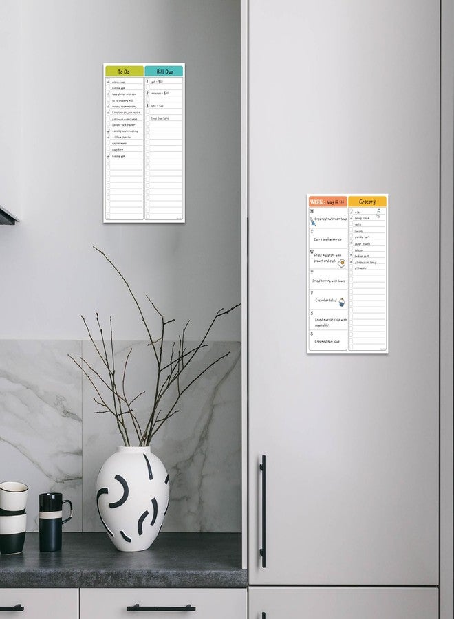 Clever Clean Non-Magnetic Dry Erase List for Fridge - Reusable 8"x11.5" List and Weekly Planning Board Stick to Most Smooth Surfaces - 3 Dry Erase Markers Included - Image 5