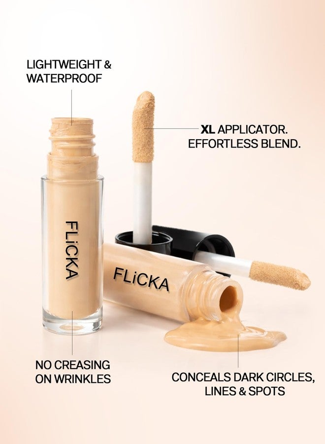FLiCKA Cover Story Liquid Light Weight Natural Concealer With Full Coverage For Women| Contains SPF, Argan & Avacado Oil| Concealer For Face Makeup, 01.2 Sand, 8.5ml - Image 5