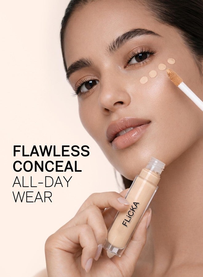 FLiCKA Cover Story Liquid Light Weight Natural Concealer With Full Coverage For Women| Contains SPF, Argan & Avacado Oil| Concealer For Face Makeup, 01.2 Sand, 8.5ml - Image 3