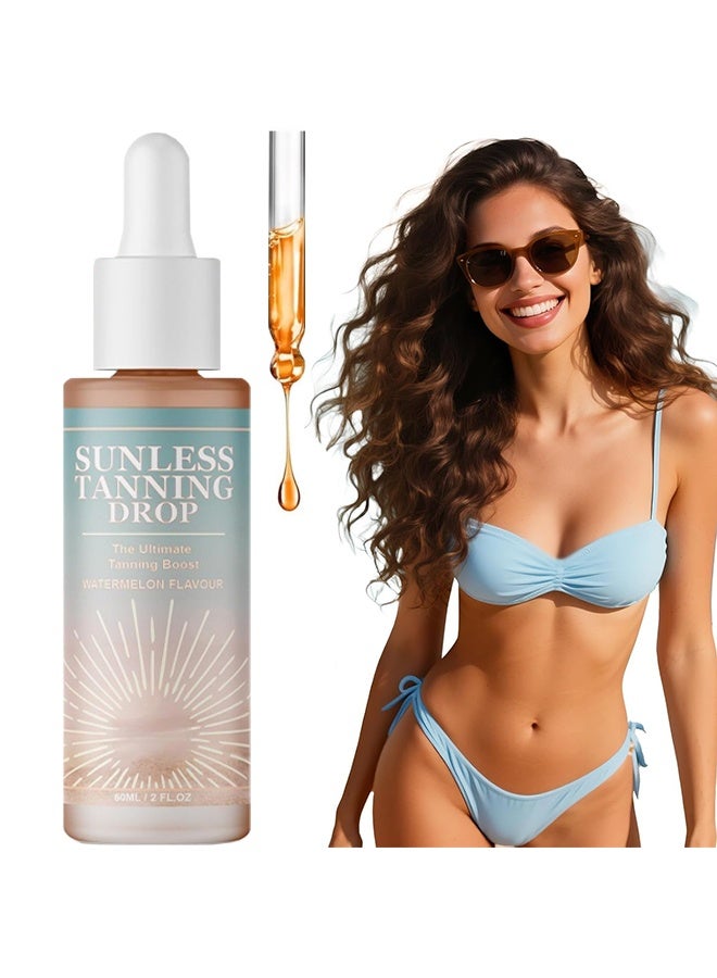 BUSHAID Sunless Tanning Drop, Drinkable Sunless Tanning Drops, Self Tanner for Face & Body, Gradual Tan with Natural-Looking Glow, Easy-to-Use Daily Tanning Drops to Drink for a Bronzed Look, Hydrating Formula - Image 1