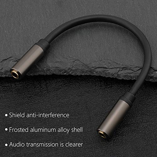 Pasow 3.5mm Female to Female Adapter Cable TRS Stereo Audio AUX Connector Cod for Headphones, Car, HiFi - 15cm/6inch (Coffee) - Image 2