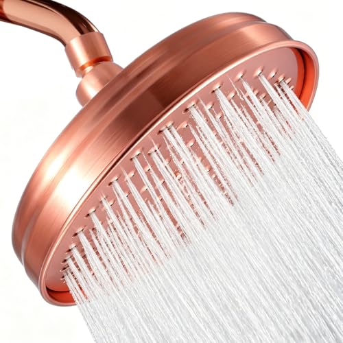 DOITOOL Copper Shower Head High Pressure Rain Shower Head Vintage Retro Shower Sprayer Bath Rainfall Sprinkler Nozzle Replacement for Bathroom Single Head - Image 3