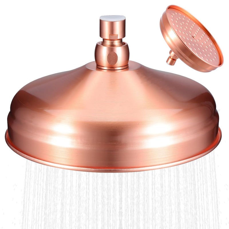 DOITOOL Copper Shower Head High Pressure Rain Shower Head Vintage Retro Shower Sprayer Bath Rainfall Sprinkler Nozzle Replacement for Bathroom Single Head - Image 2