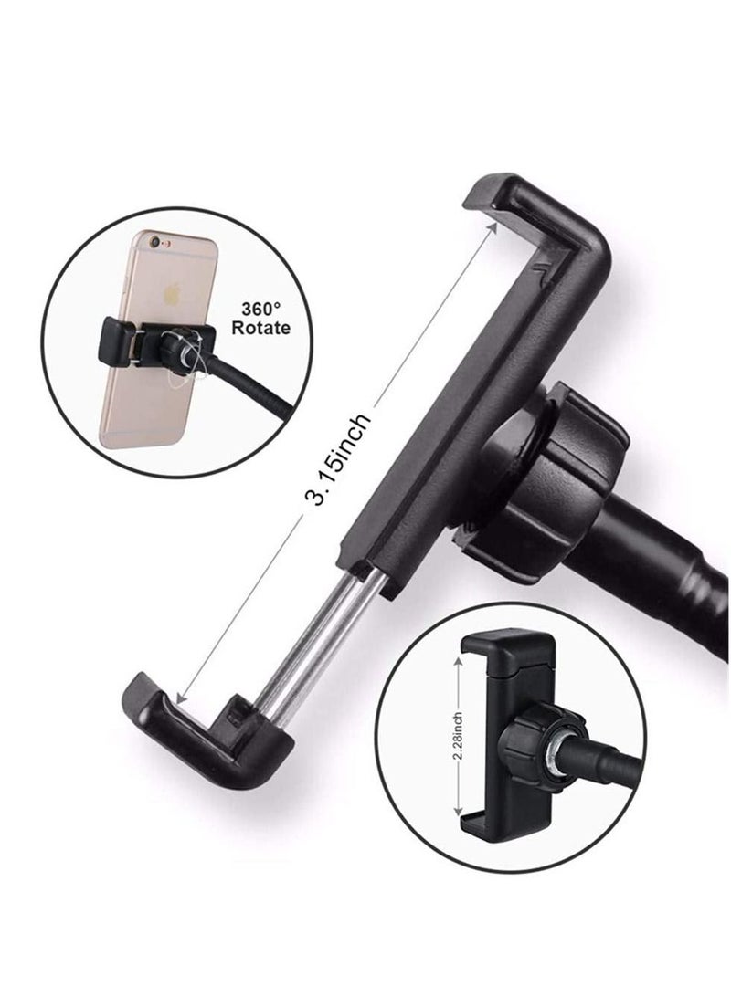 DUSALA Selfie Ring Light with Cell Phone Holder Stand for Live Stream Makeup Sixport Desk Lamp with 3 Light Modes Brightness Flexible Arms Compatible Light 4 inch - Image 4