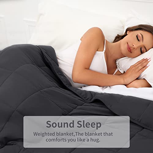 PRETTY NIGHT Weighted Blanket 20lbs Queen Size Dark Grey 60"x80" Weighted Blankets for Adults Heavy Blanket are Comfortable and Cozy - Image 2