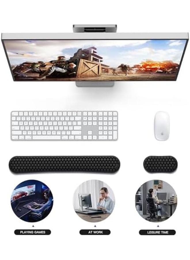 erorex Ergonomic Keyboard Wrist Rest Set With Honeycomb Design – Soft Silicone Support For Pain Relief – Ideal For Office Home Gaming Laptops And Computers Black - Image 3