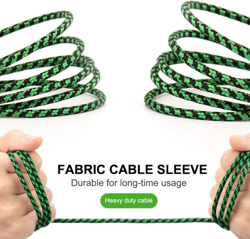 NiTHO Set Of 2 Charge and Play Cables Compatible with Xbox One and Playstation 4 Controllers, 4 Meters Extra Long USB-A to Micro-USB Charger Cable Power Cord (2 Cables, Green) - Image 3