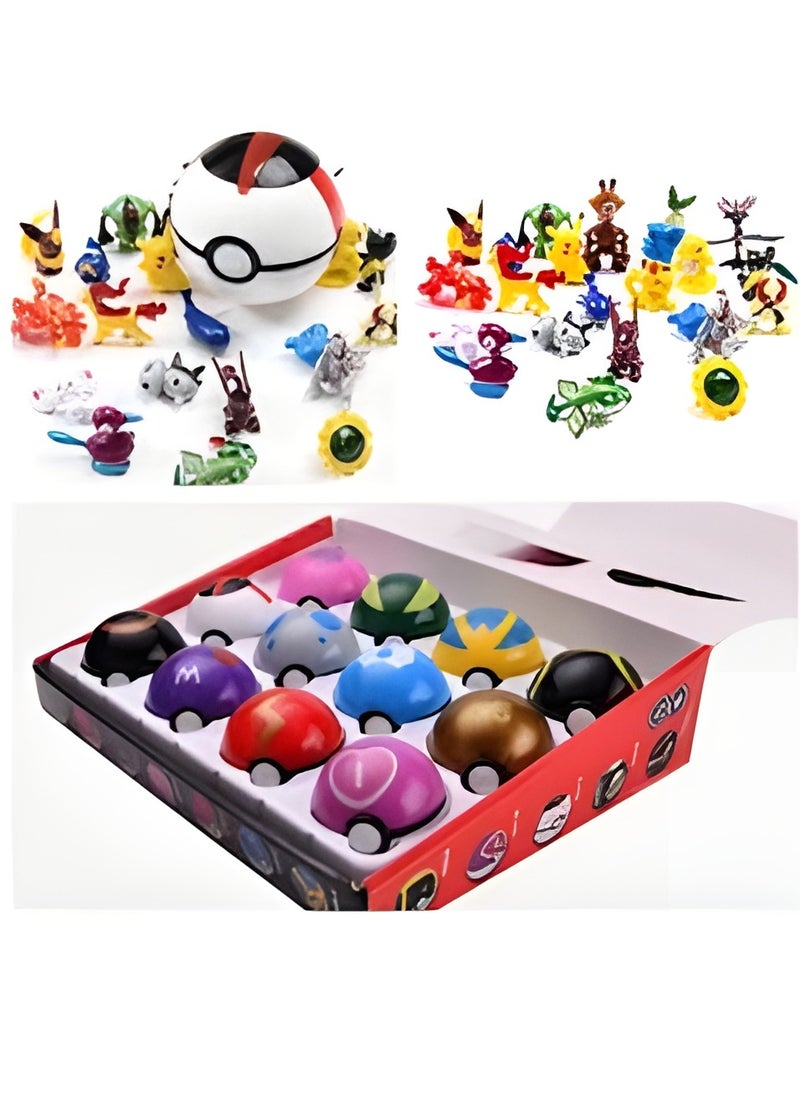 RATSAW - 12Pcs Pokemon Ball Super Fighting Toys Set Action Figures Collection Pocket Monster Action Figure Toy Birthday Party Gift Idea Toy - Image 1