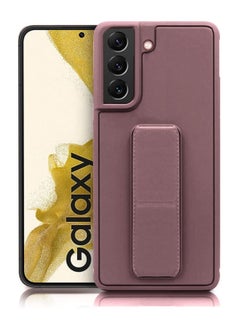 Wtech Premium Quality Silicone Slim PU Leather Kick Back Stand Grip Case Cover For Samsung Galaxy S22 Plus 5G Dark Brown  - Image 1