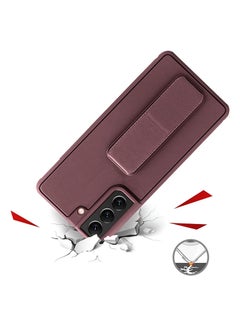 Wtech Premium Quality Silicone Slim PU Leather Kick Back Stand Grip Case Cover For Samsung Galaxy S22 Plus 5G Dark Brown  - Image 3