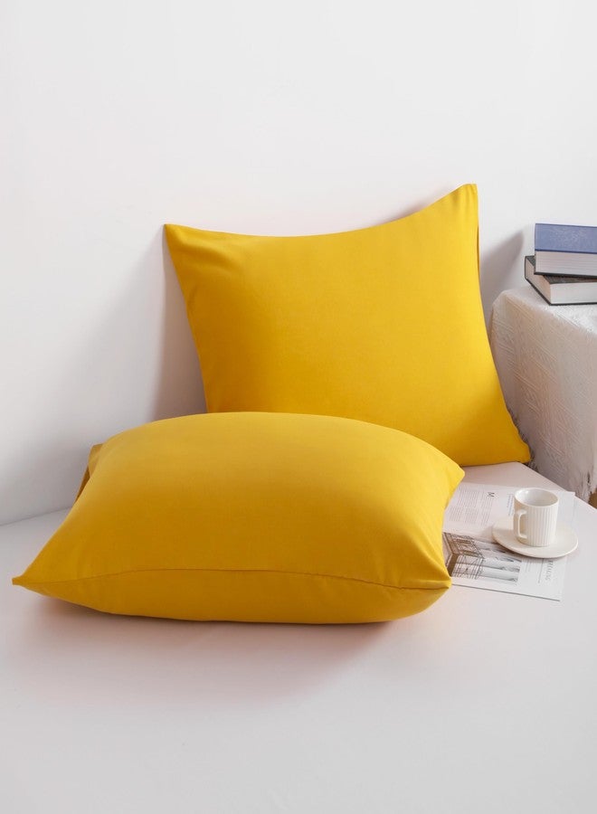 NTBAY Standard Pillowcase Set - 2 Pack Brushed Microfiber 20x26 Pillowcases - Soft, Wrinkle-Free, Fade-Resistant, Stain-Resistant, Ginger Yellow Pillowcases with Envelope Closure - 20x26 Inches - Image 3