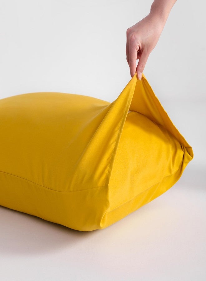 NTBAY Standard Pillowcase Set - 2 Pack Brushed Microfiber 20x26 Pillowcases - Soft, Wrinkle-Free, Fade-Resistant, Stain-Resistant, Ginger Yellow Pillowcases with Envelope Closure - 20x26 Inches - Image 5