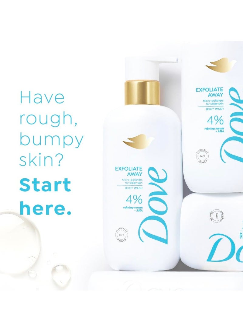 دوف غسول الجسم بتقشير سيروم التقشير | 4٪ سيروم منقي + حمض ألفا هيدروكسي | مقشرات دقيقة لبشرة أكثر نعومة | خالٍ من البارابين وSLS | 300 مل - Image 3