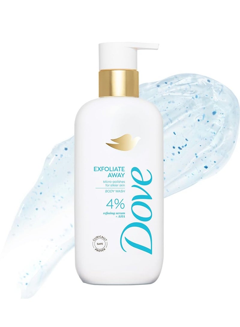 دوف غسول الجسم بتقشير سيروم التقشير | 4٪ سيروم منقي + حمض ألفا هيدروكسي | مقشرات دقيقة لبشرة أكثر نعومة | خالٍ من البارابين وSLS | 300 مل - Image 2