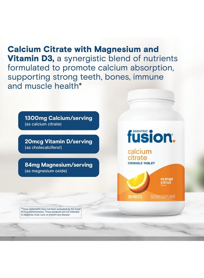 Bariatric Fusion Calcium Citrate Chewable Tablet | Orange Citrus Flavored | Chewable Calcium Citrate | Bone Health Support* | Gluten, Dairy and Soy Free | Non-GMO | 124 Count - Image 5
