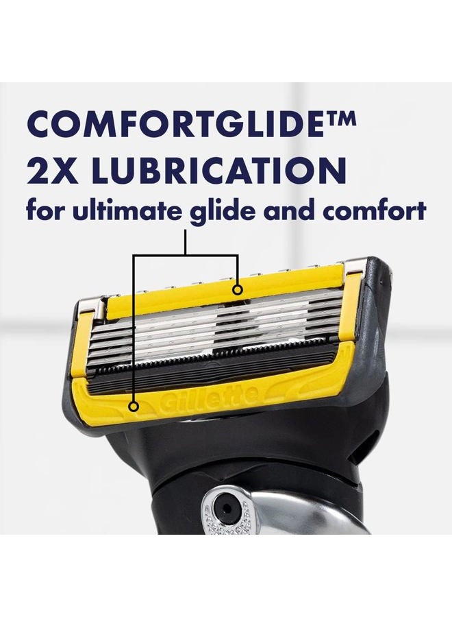 Gillette شفرة حلاقة بروغلايد شيلد للرجال، شفرة 5 شفرات، مع مشذب دقيق، تزييت كومفورتغلايد، انزلاق وراحة، مقبض + 4 شفرات بديلة - Image 3