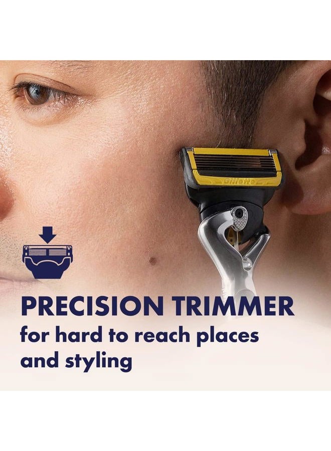 Gillette شفرة حلاقة بروغلايد شيلد للرجال، شفرة 5 شفرات، مع مشذب دقيق، تزييت كومفورتغلايد، انزلاق وراحة، مقبض + 4 شفرات بديلة - Image 5