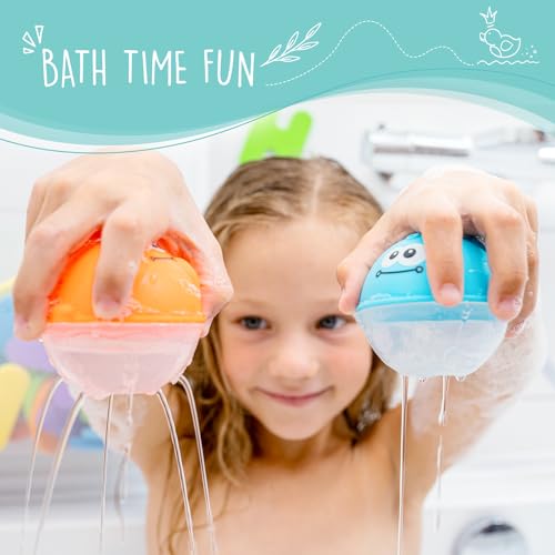 Comfylife Baby Bath Toy Organizer - Bath Toy Storage for Shower - Bathtub Toy Organizer Includes Foam Bath Toys (Numbers & Letters & Squirty Toys) + Extra Net That Doubles as a Toy - Image 4