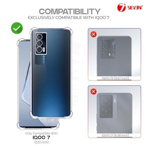 7-Seven 7SEVEN® Back Cover for IQOO 7 5G Transparent Mobile Back Case Shock Proof Design Camera Edges Protection Crystal Clear Phone Case Silicon Soft TPU and Flexible Bumper Phone Cover - Image 2