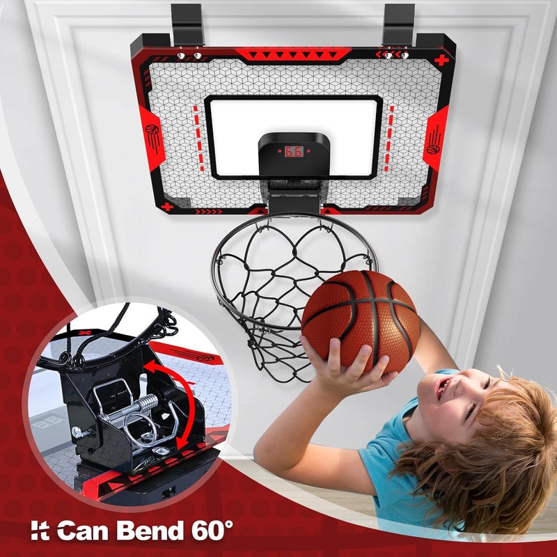 GMAOPHY Basketball Hoop Indoor for 5 6 7 8 9 10+ Year Old Boys Kids, Mini Basketball Hoop with Electronic Scoreboard Over The Door, Sport Toys Birthday Gift - Image 3