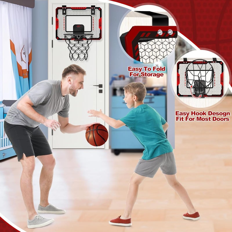 GMAOPHY Basketball Hoop Indoor for 5 6 7 8 9 10+ Year Old Boys Kids, Mini Basketball Hoop with Electronic Scoreboard Over The Door, Sport Toys Birthday Gift - Image 4
