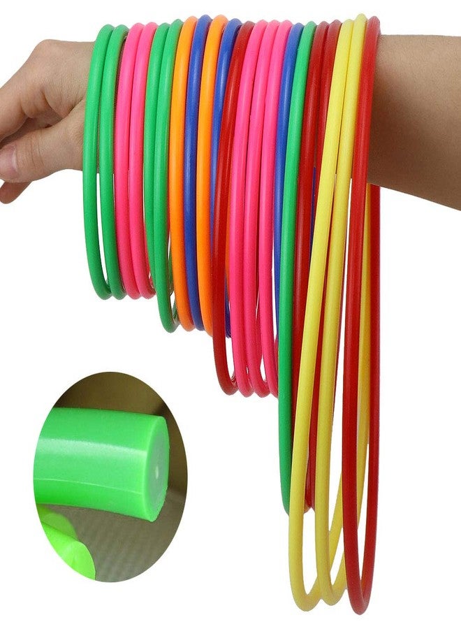 Hysagtek 21 Pcs Plastic Toss Rings Carnival Rings Toss for Adults Fun Target Party Supplies, Party Favor Supplies, Speed and Agility Practice Rings, Multicolor (5 Sizes) - Image 5