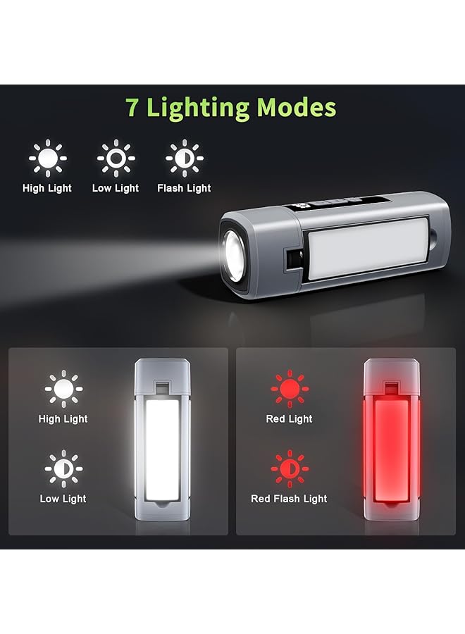 KASTWAVE Camping Lantern Foldable Camping Lights Rechargeable Tent Lights 7 Modes IP54 1500LM Portable Lanterns for Power Outages Emergency Outdoor Hiking Gray - Image 3