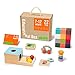TOOKYLAND Montessori Toys for Babies 612 Months 7 in 1 Learning Educational Set Wooden Toys Includes Baby Rattle Object Permanence Box Wooden Book Teething Toy and More - Image 3
