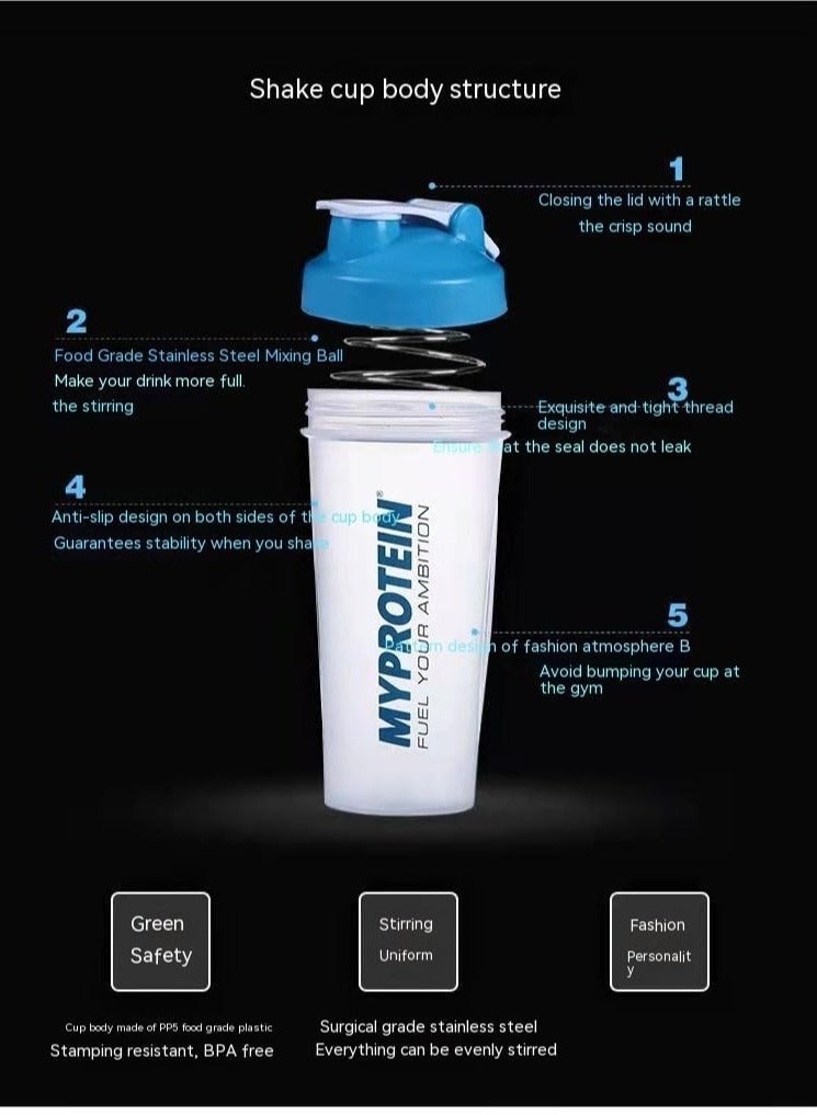 Myprotein Protein Shaker Bottle, Blender Bottle, 621ml, BPA Free, Protein Shaker Water Bottle, Sports Bottle, Graduated Water Bottle, Gym, Unisex Leak Proof Shaker Bottle - Image 5