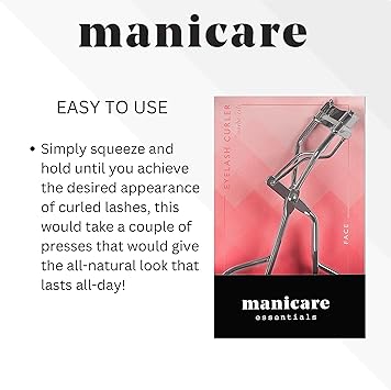 Manicare Eyelash Curler Stainless Steel Curling Wand for Creating Longer Looking Eyelashes with Comfort Grip Design - Image 4