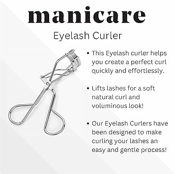 Manicare Eyelash Curler Stainless Steel Curling Wand for Creating Longer Looking Eyelashes with Comfort Grip Design - Image 3