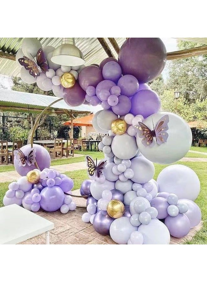 Zeemey 134-pcs Purple Latex Decorative Balloon Arch Garland Set - Perfect for Graduation Baby Shower Wedding Birthday Bachelorette Party - Image 3