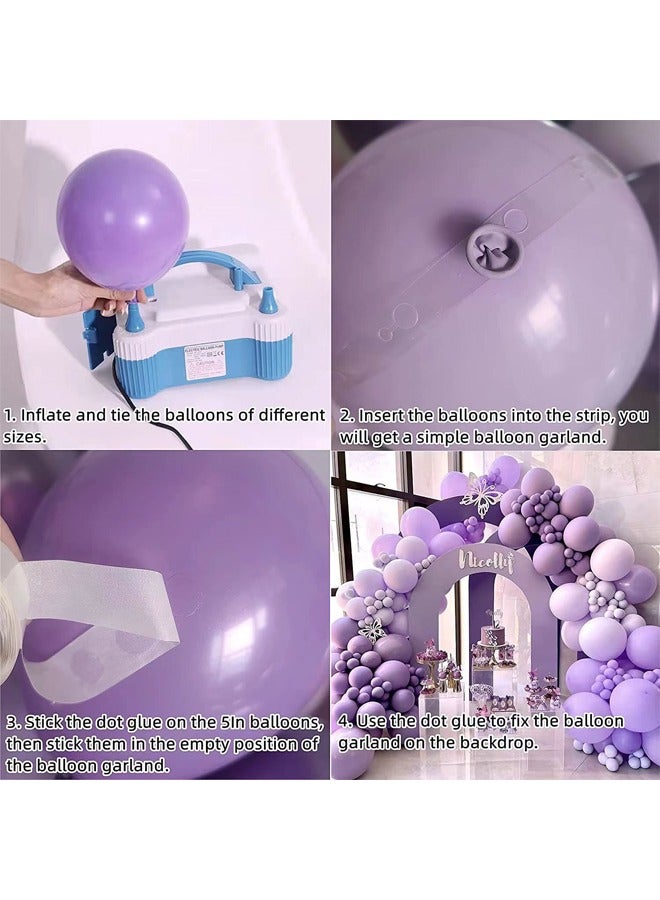 Zeemey 134-pcs Purple Latex Decorative Balloon Arch Garland Set - Perfect for Graduation Baby Shower Wedding Birthday Bachelorette Party - Image 5
