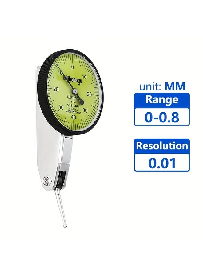 32mm Dial Test Indicator Gauge 0 0 8mm Range 0 01 Resolution with Steel Clamps - Image 3