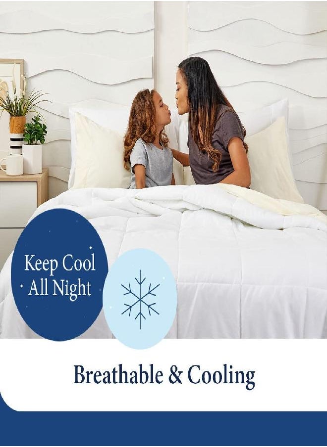 Cosy House Collection Cosy House Collection Luxury Down Alternative Comforter - Blend of Rayon Derived from Bamboo - Dorm Room Essentials - All Season Use - Box Stitch Construction & Duvet Loops (Twin/Twin XL, Silver)  - Image 2