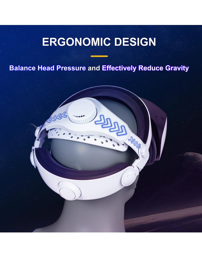 SYOSI Adjustable Head Strap for Playstation VR2 Balance Facial Head Pressure and Reduce Gravity Prolongs Game Time Ergonomic Design Enhanced Comfort and Support for PS5 VR2  - Image 2
