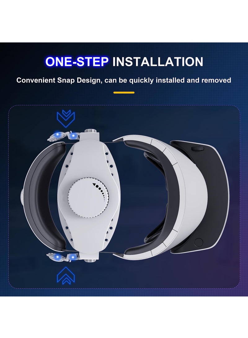 SYOSI Adjustable Head Strap for Playstation VR2 Balance Facial Head Pressure and Reduce Gravity Prolongs Game Time Ergonomic Design Enhanced Comfort and Support for PS5 VR2  - Image 4