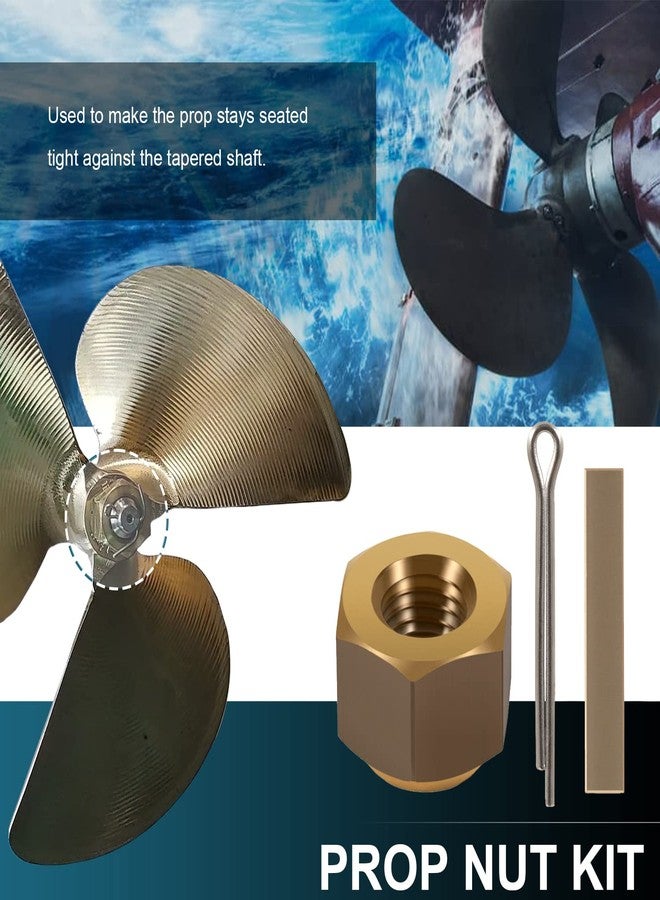 Deargooday 5008 Prop Nut Kit Brass Boating Accessories for 1" & 1-1/8" Inboard Propeller Shaft - Image 3