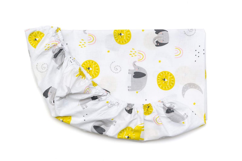 Cotton Tree مجموعة بياضات سرير FlyIdeas المكونة من 3 قطع لأسرة الأطفال الجانبية - 2 ملاءات قطنية مشدودة و 1 واقي مرتبة مقاوم للماء، 83x50 سم - ملاءات مضادة للحساسية، ناعمة، وقابلة للتنفس لسرير Next to Me - Image 2
