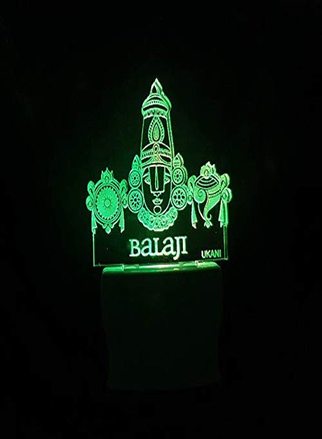 UKANI 3D Shree Balaji Design Night Lamp for Home/Gift/Office/Temple (Size 3 Inch) Multi Color - Image 3